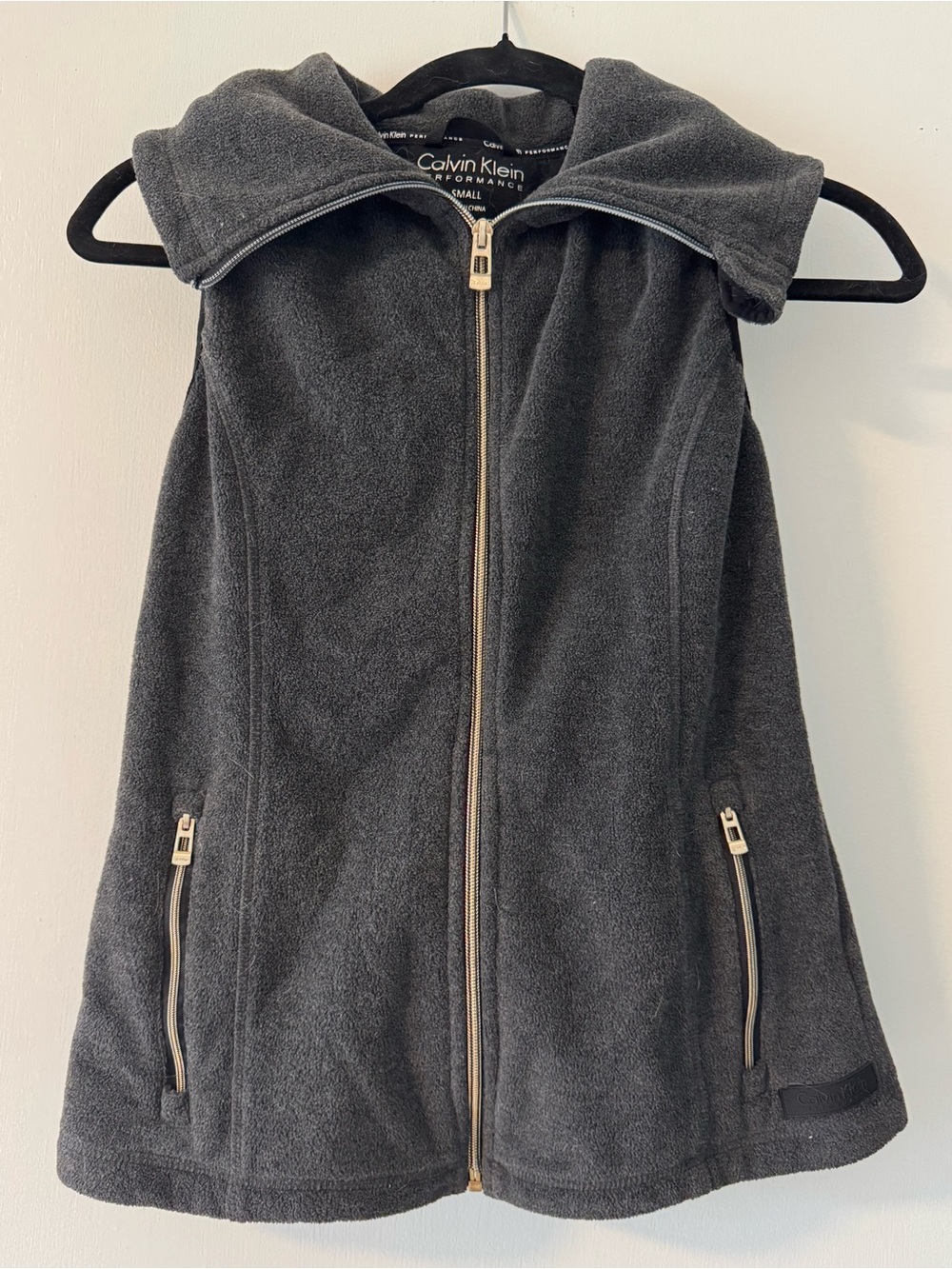 Calvin Klein Gray Fleece Zip Vest
